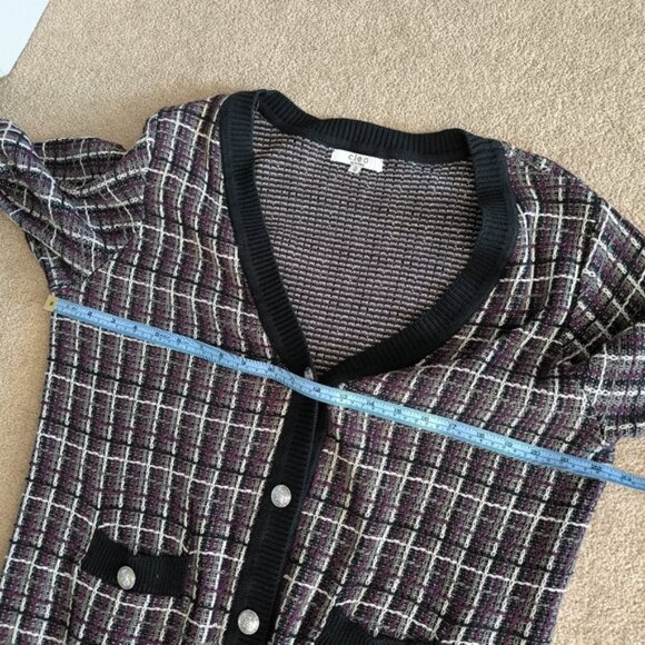 Cleo Vintage Clueless Tweed Preppy Old Money Retro 90s Y2K Style Cardigan XL - Picture 5 of 9